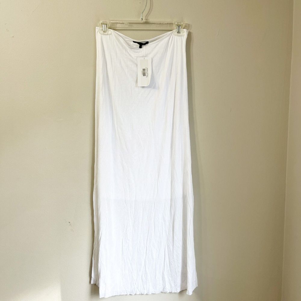 Beautiful People Womens White Maxi Skirt Large Viscose Casual Pull On Stretchy